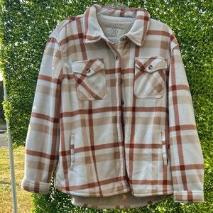 Plaid Women's Jacket in Cream and Brown
